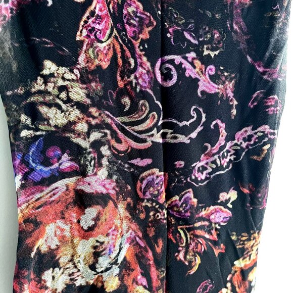 Fuzzi GAULTIER Purple Paisley Graphic Print Slinky Bodycon Dress Size S - Picture 4 of 6